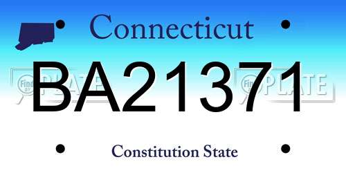 BA21371 Connecticut License Plate