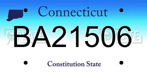 BA21506 Connecticut License Plate