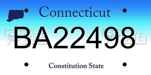 BA22498 Connecticut License Plate