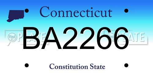 BA2266 Connecticut License Plate