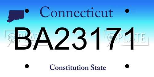BA23171 Connecticut License Plate
