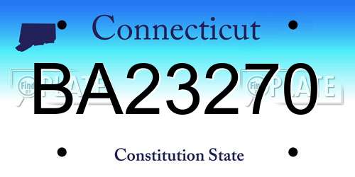 BA23270 Connecticut License Plate