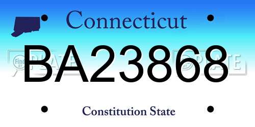 BA23868 Connecticut License Plate