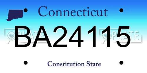 BA24115 Connecticut License Plate