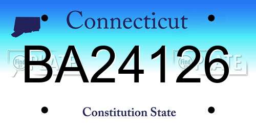 BA24126 Connecticut License Plate