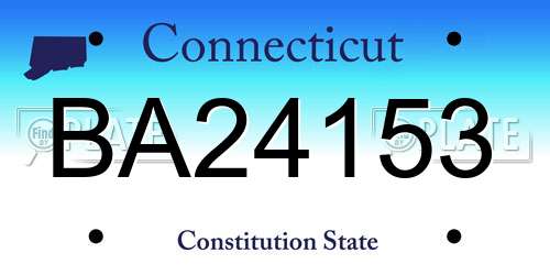 BA24153 Connecticut License Plate