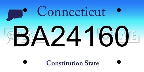 BA24160 Connecticut License Plate