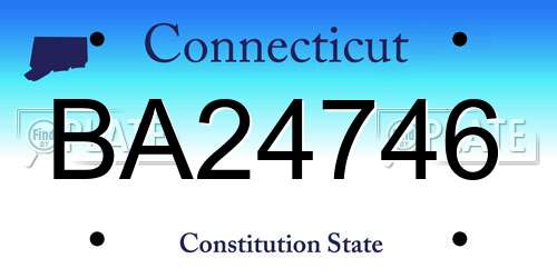 BA24746 Connecticut License Plate