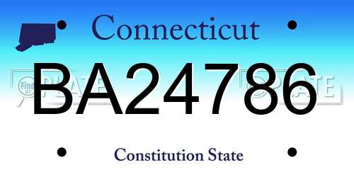 BA24786 Connecticut License Plate