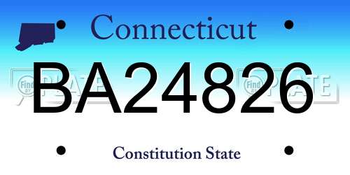 BA24826 Connecticut License Plate