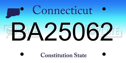 BA25062 Connecticut License Plate