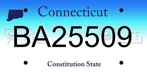 BA25509 Connecticut License Plate