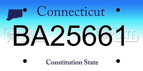 BA25661 Connecticut License Plate