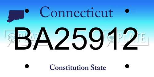 BA25912 Connecticut License Plate