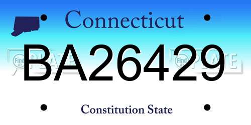 BA26429 Connecticut License Plate