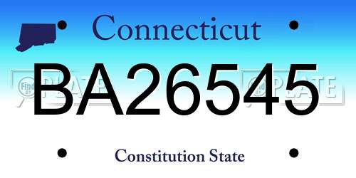 BA26545 Connecticut License Plate