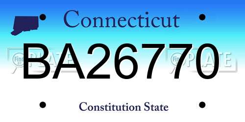 BA26770 Connecticut License Plate