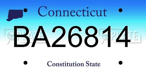 BA26814 Connecticut License Plate