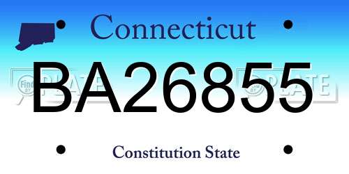 BA26855 Connecticut License Plate