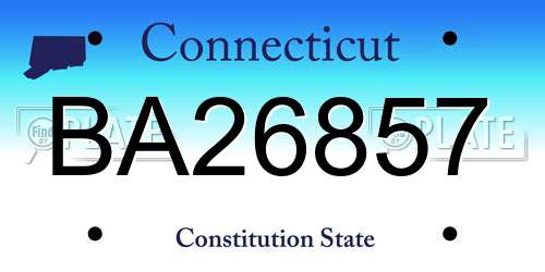 BA26857 Connecticut License Plate