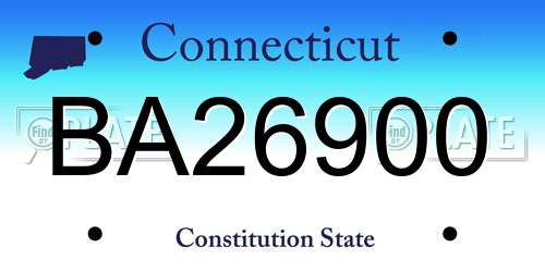 BA26900 Connecticut License Plate