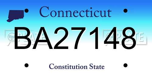 BA27148 Connecticut License Plate