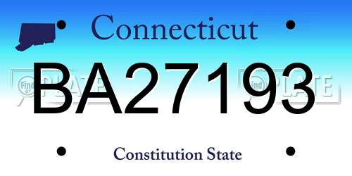 BA27193 Connecticut License Plate