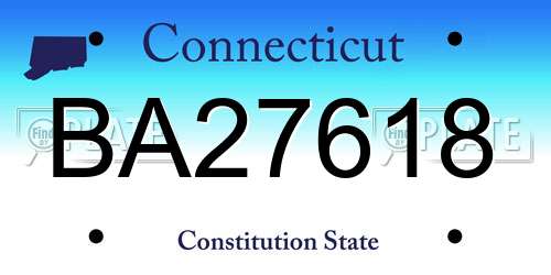 BA27618 Connecticut License Plate