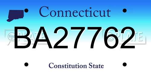 BA27762 Connecticut License Plate