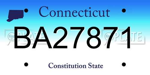 BA27871 Connecticut License Plate