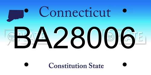 BA28006 Connecticut License Plate
