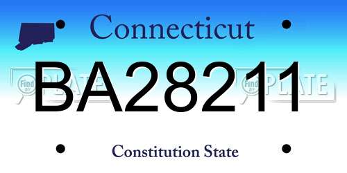 BA28211 Connecticut License Plate