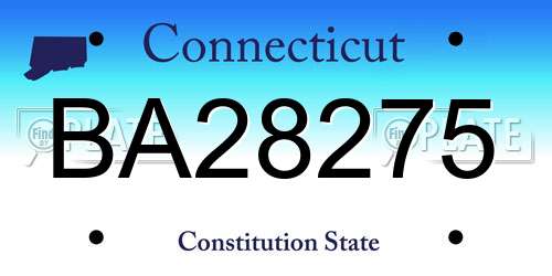 BA28275 Connecticut License Plate