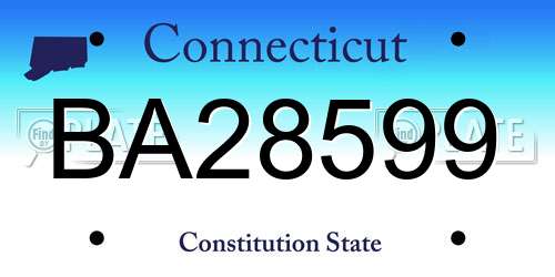 BA28599 Connecticut License Plate