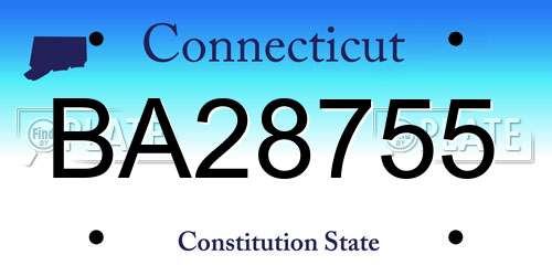 BA28755 Connecticut License Plate