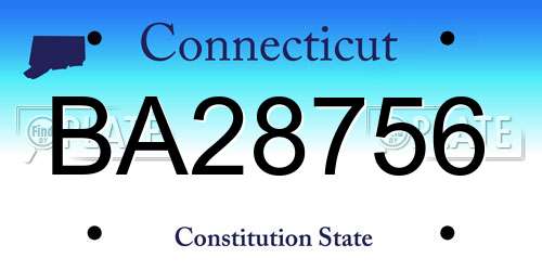 BA28756 Connecticut License Plate