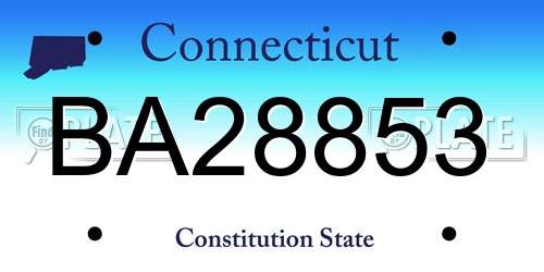 BA28853 Connecticut License Plate