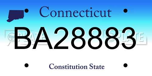 BA28883 Connecticut License Plate