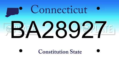 BA28927 Connecticut License Plate