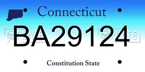 BA29124 Connecticut License Plate