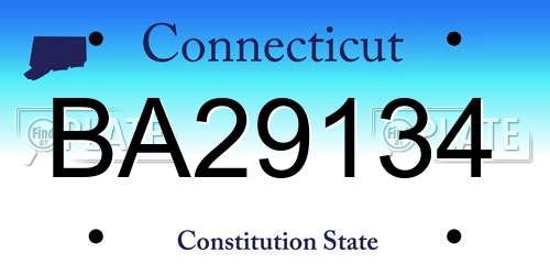 BA29134 Connecticut License Plate
