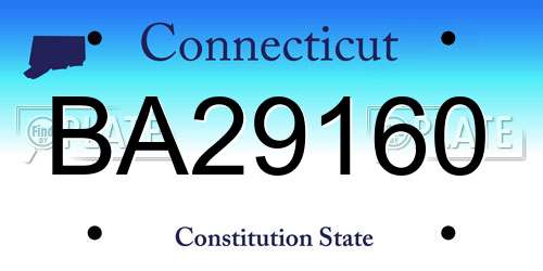 BA29160 Connecticut License Plate