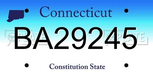 BA29245 Connecticut License Plate