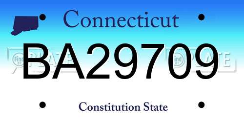 BA29709 Connecticut License Plate