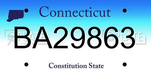 BA29863 Connecticut License Plate