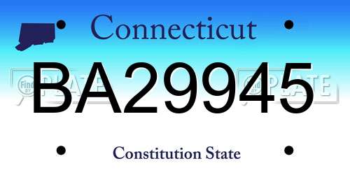 BA29945 Connecticut License Plate