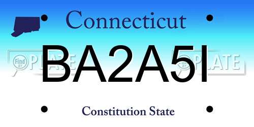 BA2A5I Connecticut License Plate
