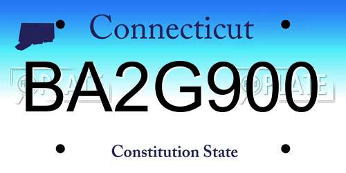 BA2G900 Connecticut License Plate