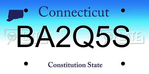BA2Q5S Connecticut License Plate