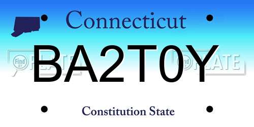 BA2T0Y Connecticut License Plate